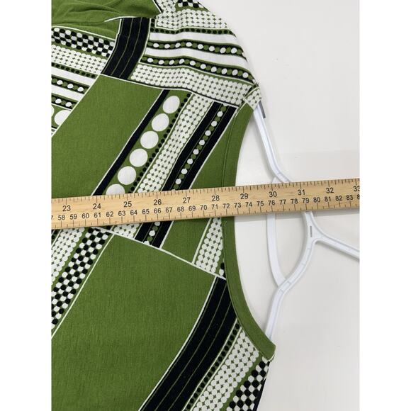 New Direction Womens Tunic Size Medium Green Abstract Long Sleeve - Picture 9 of 10